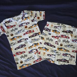 Carter's Kids Pajama Set - Gray with Red and Orange Cars